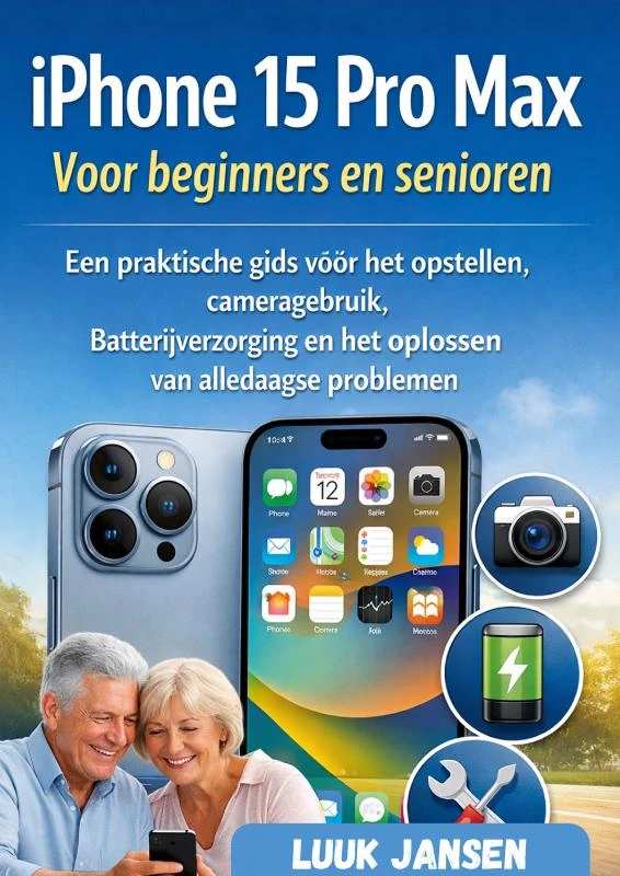 iPhone 15 Pro Max Voor beginners en senioren – Luuk JANSEN – boek cover