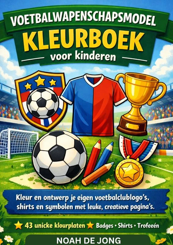 VOETBALWAPENSCHAPSMODEL KLEURBOEK voor kinderen – Noah De JONG – boek cover