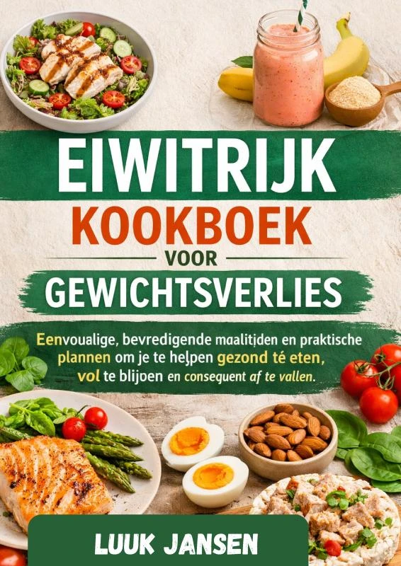 EIWITRIJK KOOKBOEK VOOR GEWICHTSVERLIES – Luuk JANSEN – boek cover