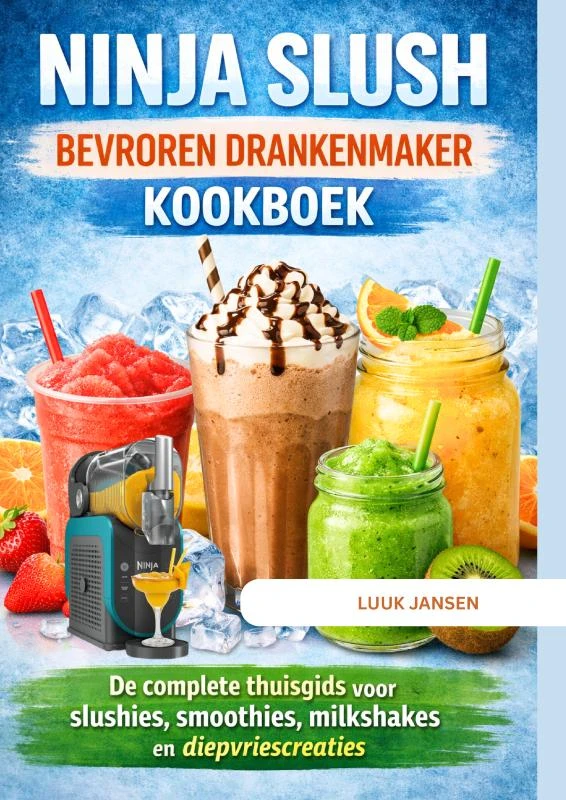NINJA SLUSH BEVROREN DRANKENMAKER KOOKBOEK – Luuk JANSEN – boek cover