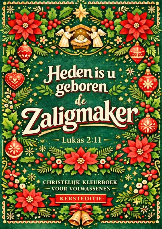 Kerst Kleurboek voor Christenen - Heden Is U Geboren de Zaligmaker – Chistelijke Boeken Shop – boek cover