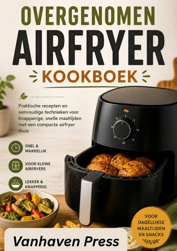 OVERGENOMEN AIRFRYER KOOKBOEK – VanHaven Press – boek cover