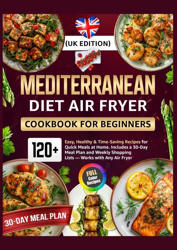 Mediterranean Diet Air Fryer Cookbook for Beginners (UK Edition) – Rita Becker – boek cover