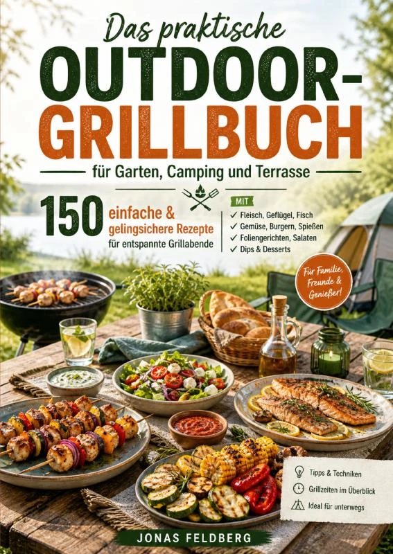 Das praktische Outdoor-Grillbuch für Garten, Camping und Terrasse – Jonas Feldberg – boek cover