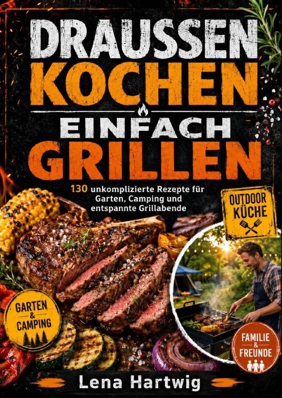 DRAUSSEN KOCHEN EINFACH GRILLEN – Lena Hartwig – boek cover