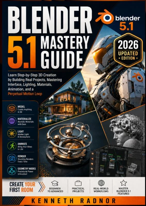 Blender 5.1 Mastery Guide – Kenneth Radnor – boek cover