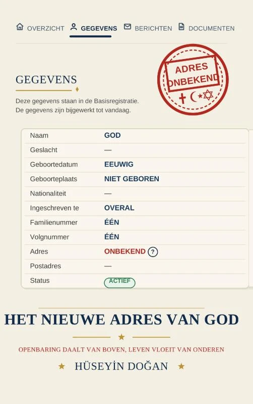 HET NIEUWE ADRES VAN GOD – Huseyin Dogan – boek cover