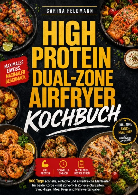 High Protein Dual-Zone Airfryer Kochbuch – Carina Feldmann – boek cover