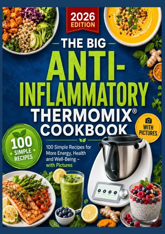 The Big Anti-Inflammatory Thermomix® Cookbook 100 Simple Recipes for More Energy, Health and Well-Being ¿ with Pictures Table of Contents – Olivia Bloom – boek cover