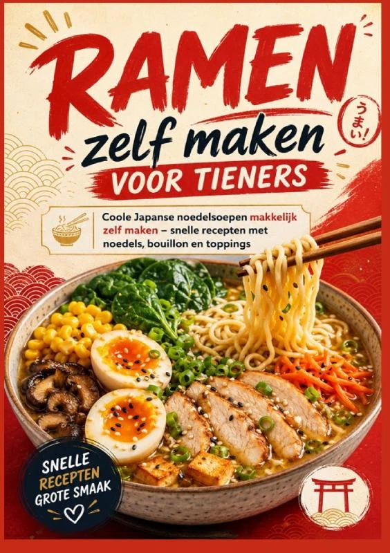 Ramen zelf maken voor tieners: Coole Japanse noedelsoepen makkelijk zelf maken ¿ snelle recepten met noedels, bouillon en toppings – Ella Mutberg – boek cover