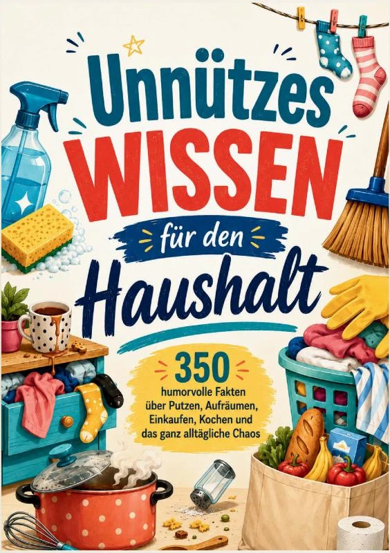 Unnützes Wissen für den Haushalt: 350 humorvolle Fakten über Putzen, Aufräumen, Einkaufen, Kochen und das ganz alltägliche Chaos – Leonie Freiraum – boek cover