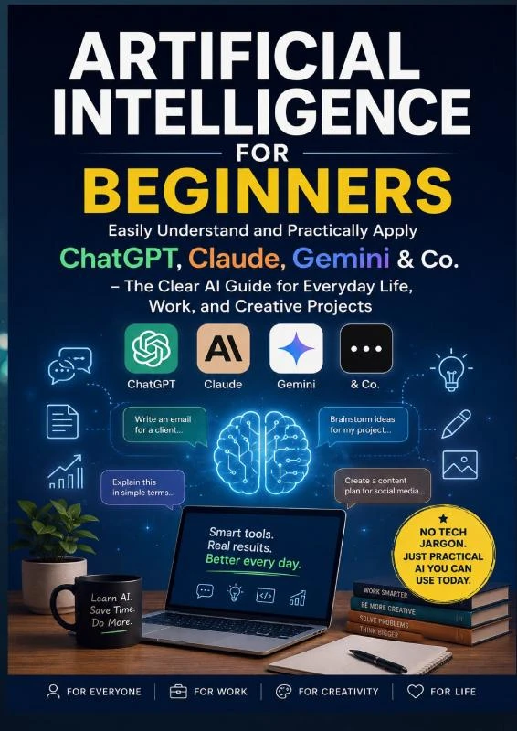 Artificial Intelligence for Beginners: Easily Understand and Practically Apply ChatGPT, Claude, Gemini & Co. – Olivia Bloom – boek cover