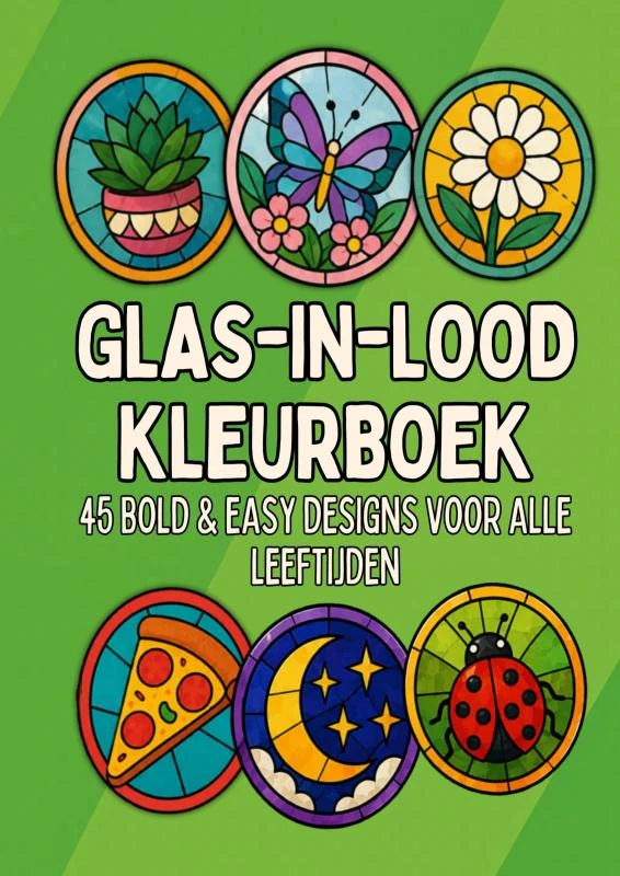 Kleurboek voor Alle Leeftijden: Glas-in-Lood Kleurboek – Kleurboek Shop – boek cover