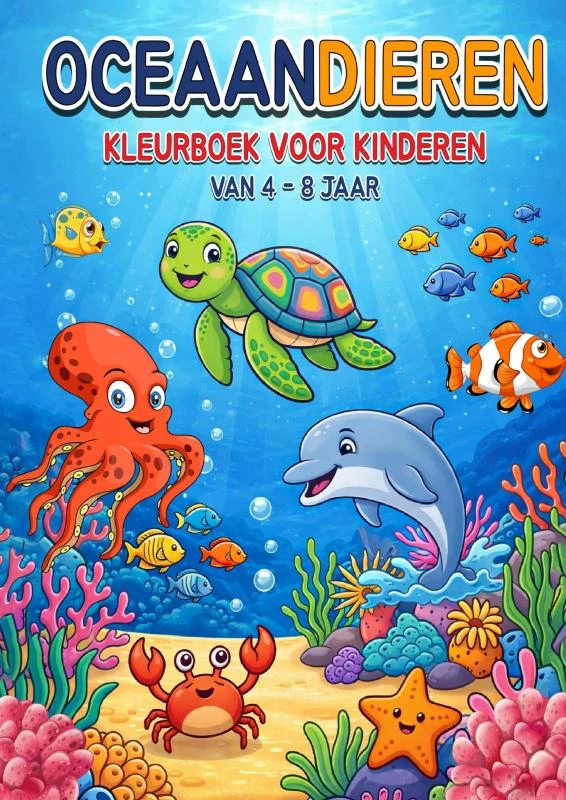 Kleurboek voor Kinderen van 4-8 jaar - Oceaandieren – Kleurboek Shop – boek cover