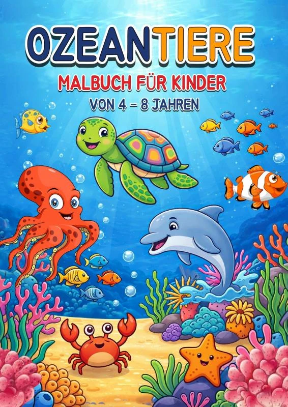 Malbuch für Kinder von 4¿8 Jahren ¿ Meerestiere