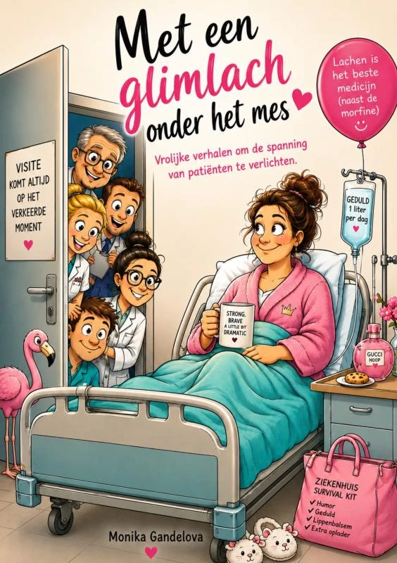 MET EEN GLIMLACH ONDER HET MES – Monika Gandelova – boek cover