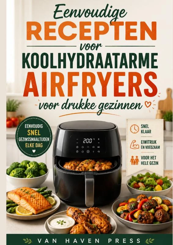 Eenvoudige recepten voor koolhydraatarme airfryers voor drukke gezinnen – boek cover
