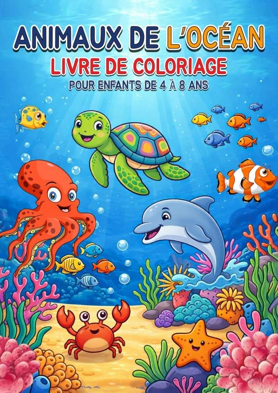 Livre de Coloriage pour Enfants de 4 à 8 Ans ¿ Animaux Marins – Livre De Coloriage et Plus – boek cover