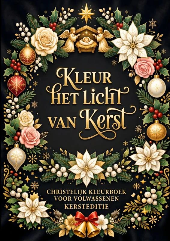 Kerst Editie - Christelijk Kleurboek voor Volwassenen - Kleur het Licht van Kerst – Chistelijke Boeken Shop – boek cover