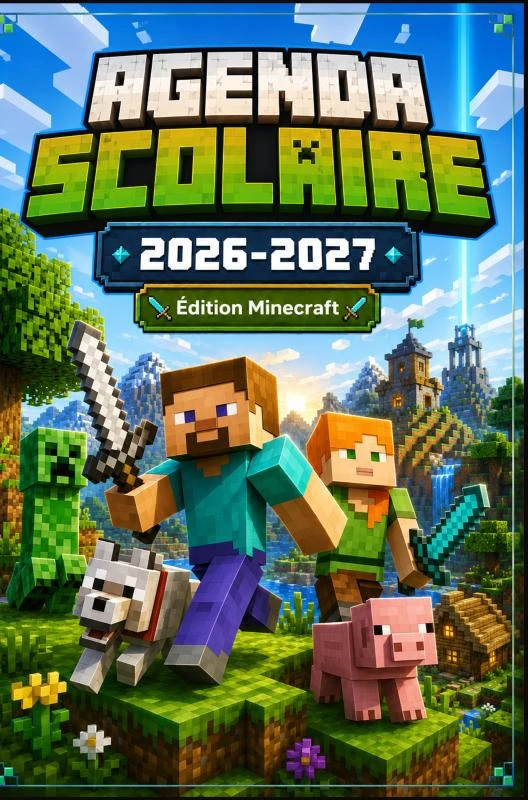 Agenda Scolaire 2026-2027 Édition Minecraft – TRINA MARIE – boek cover