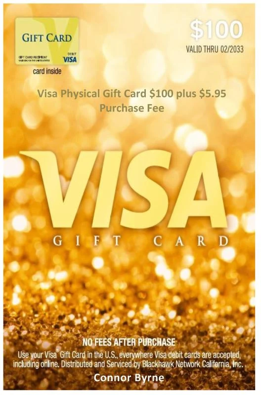 Visa Physical Gift Card $100 plus $5.95 Purchase Fee – Connor Byrne – boek cover