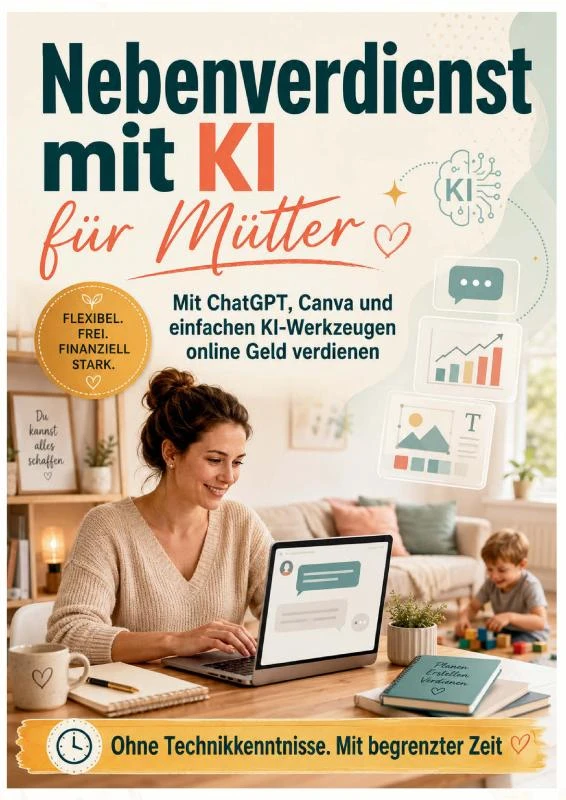 Nebenverdienst mit KI für Mütter: Mit ChatGPT, Canva und einfachen KI-Werkzeugen online Geld verdienen – Eva StarkeMama – boek cover