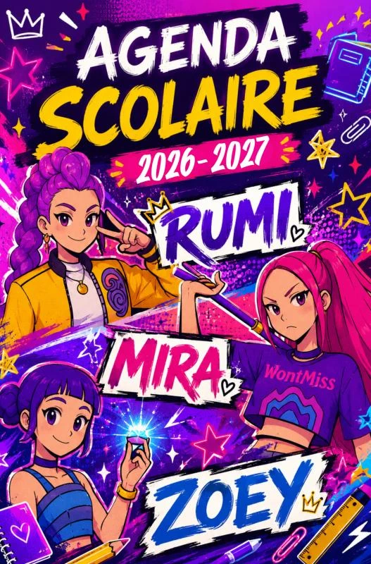 Agenda Scolaire 2026 2027 Kpop Demon Hunters – Luce. Noa-Praline – boek cover