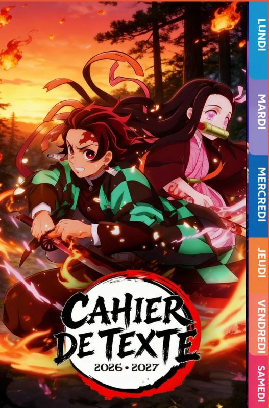 Cahier de Texte 2026 2027 Demon Slayer – boek cover