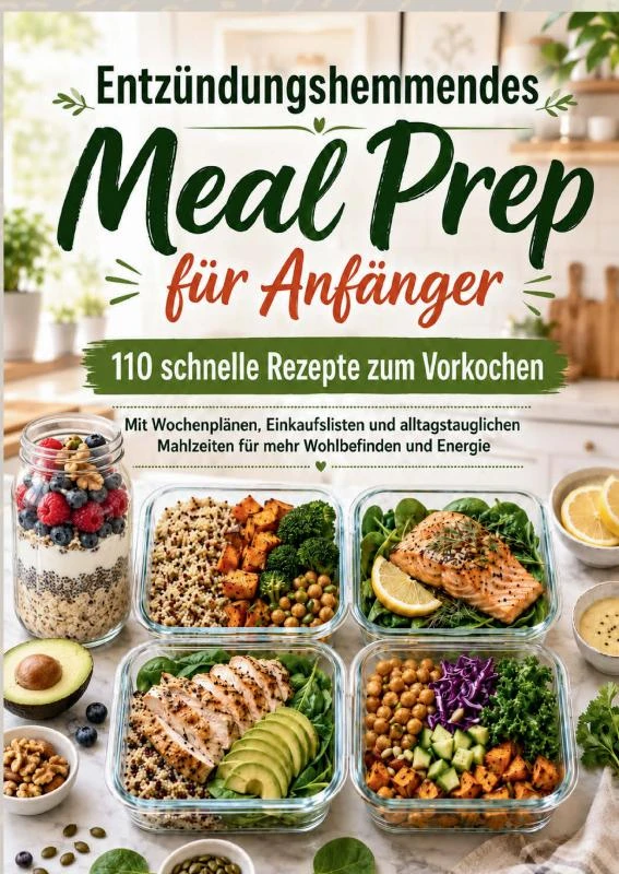 ENTZÜNDUNGSHEMMENDES MEAL PREP für Anfänger: 110 schnelle Rezepte für jeden Tag – Wilma Lindenfels – boek cover