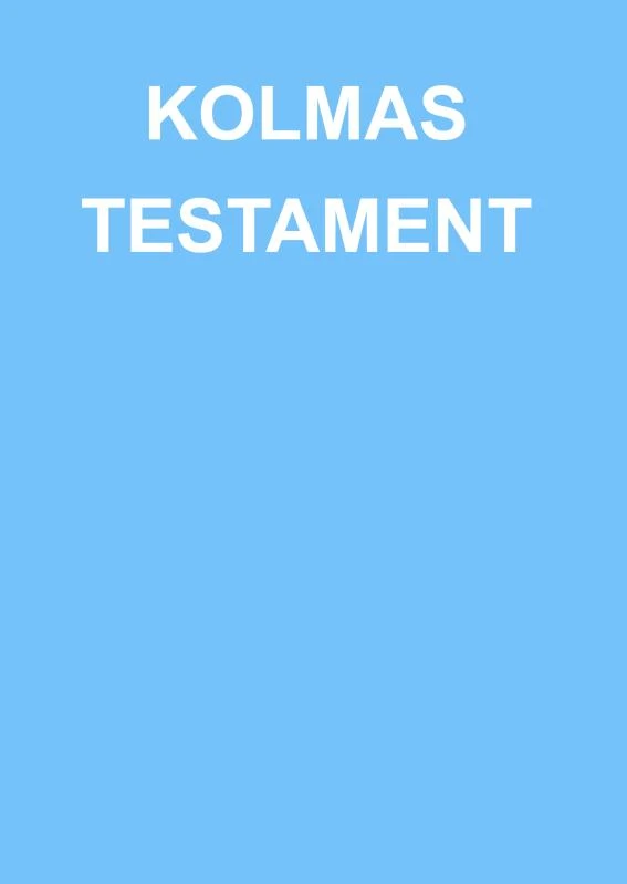 KOLMAS TESTAMENT – Anna Maria Hosta – boek cover