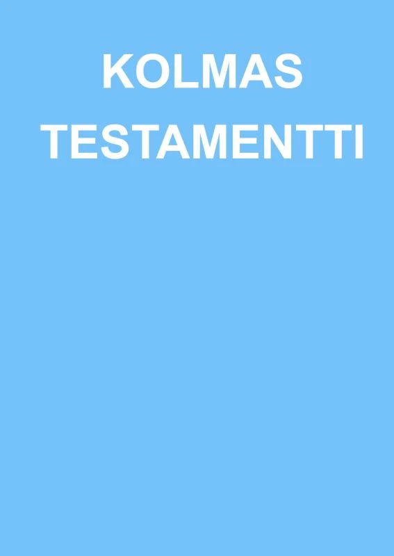 KOLMAS TESTAMENTTI – Anna Maria Hosta – boek cover