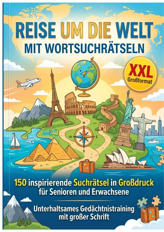 REISE UM DIE WELT MIT WORTSUCHRÄTSELN XXL – Larisa Welten – boek cover