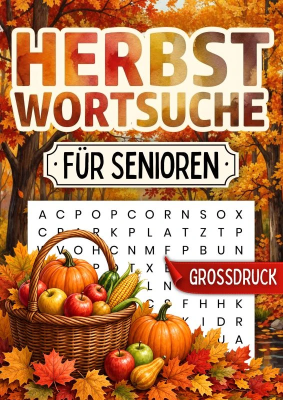 Herbst Wortsuchrätsel für Senioren - Großdruck – Seniorensache Verlag – boek cover