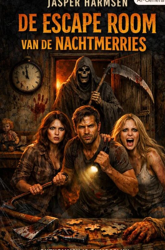 de escape room van de nachtmerries – Jasper Harmsen – boek cover