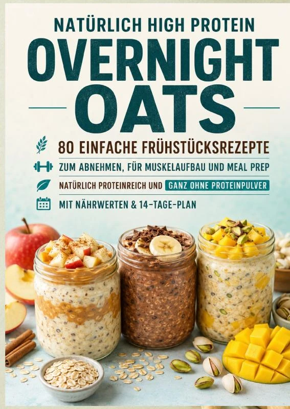 Natürlich High Protein: Overnight Oats-80 einfache Frühstücksrezepte zum Abnehmen, für Muskelaufbau und Meal Prep – Clara Haferberg – boek cover