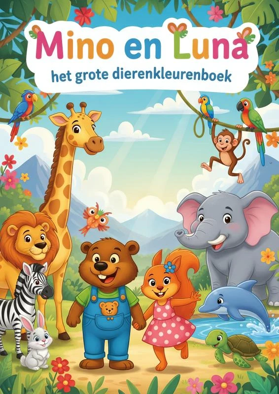 Mino en Luna Het grote dierenkleurboek – Yvi Creatief – boek cover