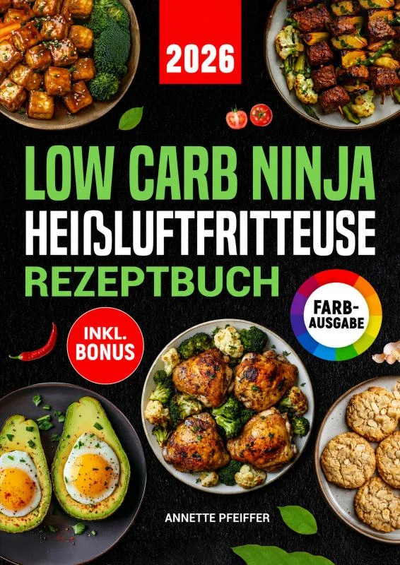 Low Carb Ninja Heißluftfritteuse Rezeptbuch – Annette Pfeiffer – boek cover