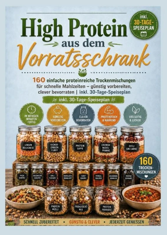 High Protein aus dem Vorratsschrank: 160 einfache proteinreiche Trockenmischungen für schnelle Mahlzeiten ¿ günstig vorbereiten, clever bevorraten – Ella Feldgrill – boek cover