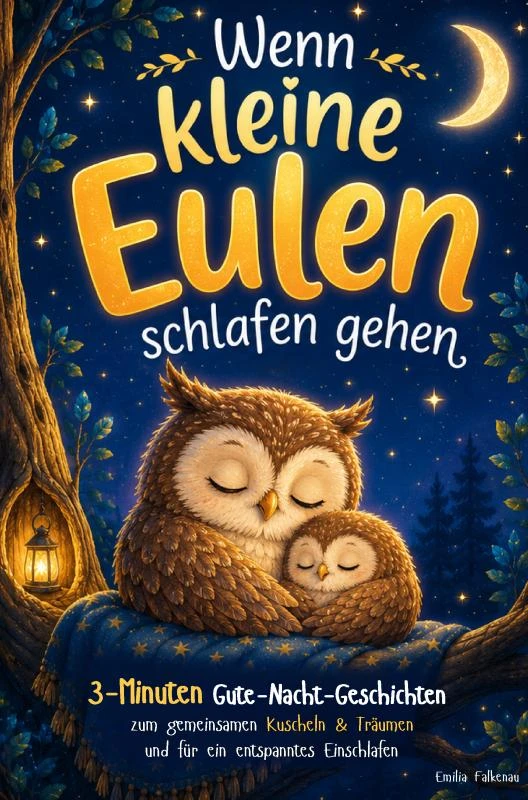 Wenn kleine Eulen schlafen gehen: 3-Minuten Gute-Nacht-Geschichten zum gemeinsamen Kuscheln & Träumen – Emilia Falkenau – boek cover