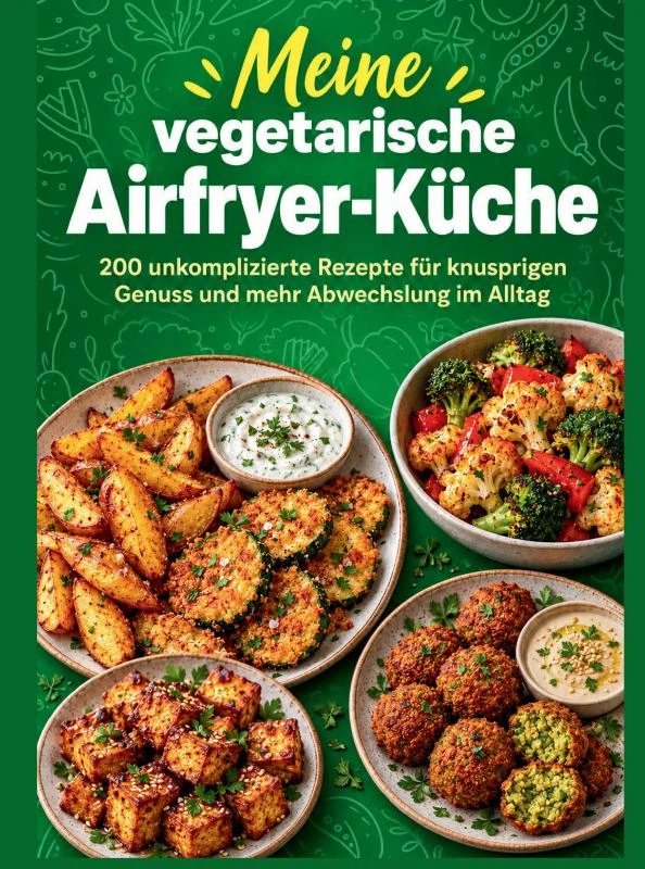 Meine vegetarische Airfryer-Küche: 200 unkomplizierte Rezepte für knusprigen Genuss und mehr Abwechslung im Alltag – Beate Grünfelder – boek cover