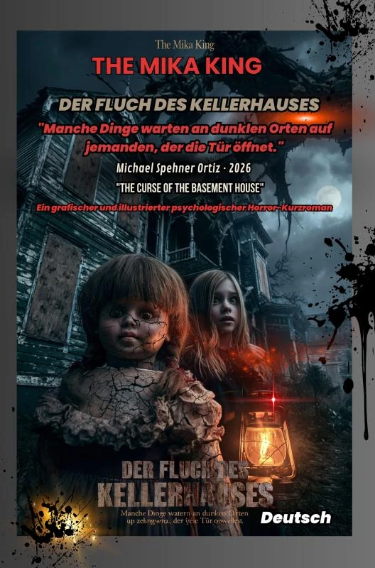 Der Fluch des Kellerhauses . The Mika King - Ein grafischer und illustrierter psychologischer Horror-Kurzroman - Deutsch – The Mika King – boek cover