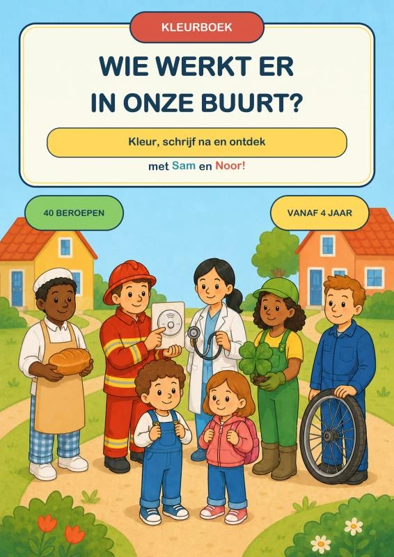 Wie werkt er in onze buurt? – Mila Maanveer – boek cover