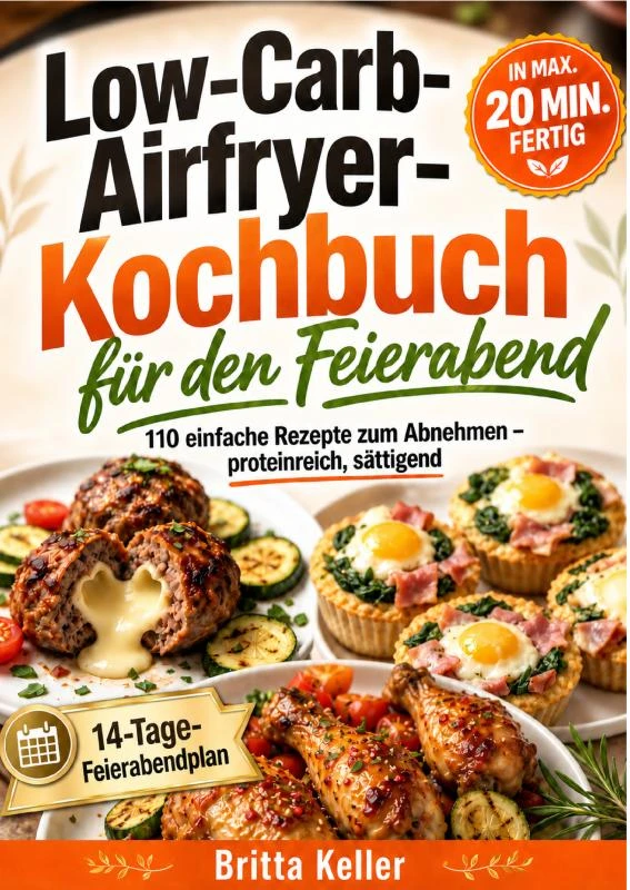 Low-Carb-Airfryer-Kochbuch für den Feierabend – Britta Keller – boek cover