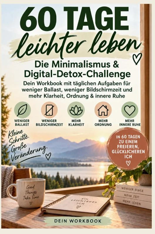 60 Tage leichter leben: Die Minimalismus & Digital-Detox-Challenge – Aria Berger – boek cover