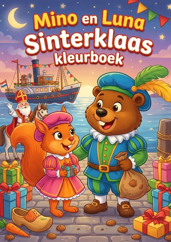 Mino en Luna Sinterklaaskleurboek – Yvi Creatief – boek cover