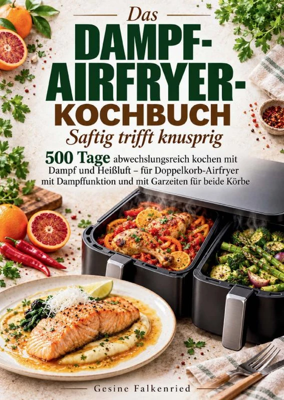 Das Dampf-Airfryer-Kochbuch: Saftig trifft knusprig – Gesine Falkenried – boek cover