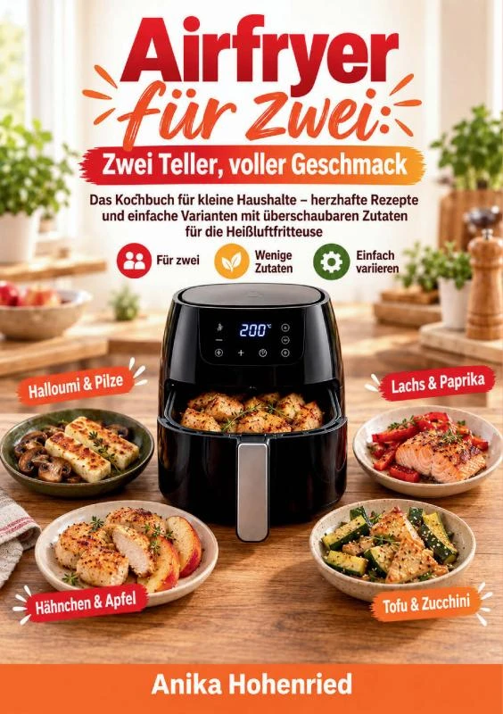 Airfryer für zwei: Zwei Teller, voller Geschmack – Anika Hohenried – boek cover
