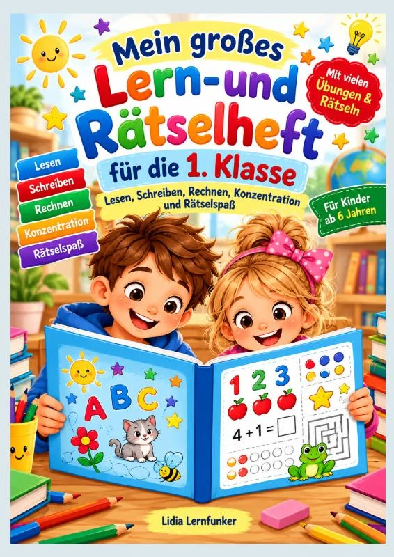 Mein großes Lern- und Rätselheft für die 1. Klasse – Lidia Lernfunker – boek cover