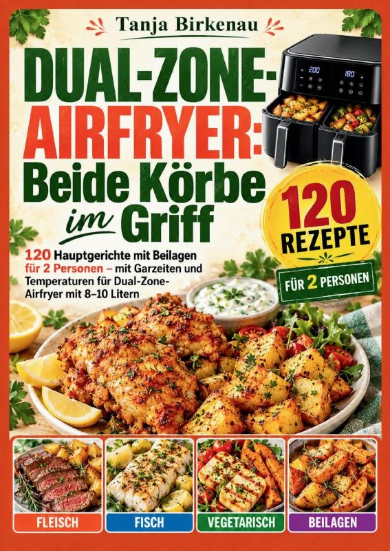 Dual-Zone-Airfryer: Beide Körbe im Griff – Tanja Birkenau – boek cover