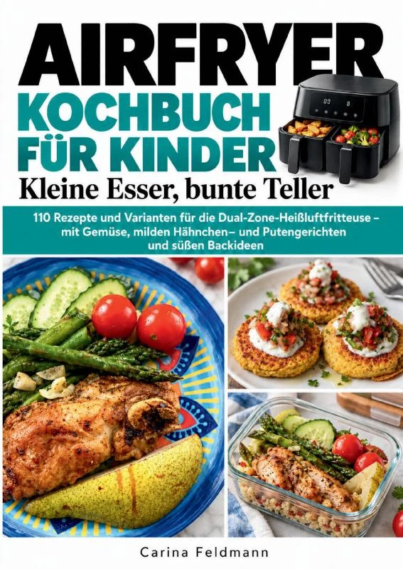 Airfryer-Kochbuch für Kinder: Kleine Esser, bunte Teller – Carina Feldmann – boek cover